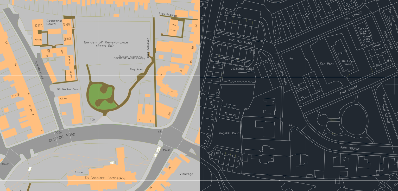 CAD output from Mapdata